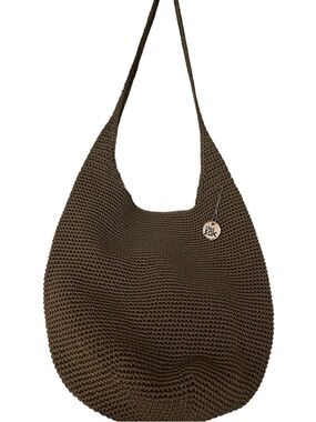 The Sak Brown Hand Crochet 120 Hobo Shoulder Bag Slouchy